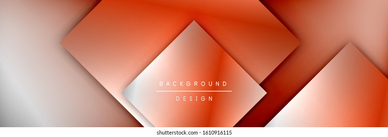 Square shapes composition geometric abstract background. 3D shadow effects and fluid gradients. Modern overlapping forms. Vector Illustration For Wallpaper, Banner, Background, Card, Book