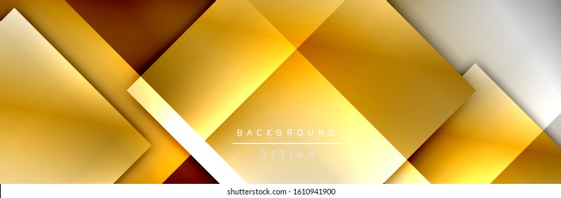 Square shapes composition geometric abstract background. 3D shadow effects and fluid gradients. Modern overlapping forms. Vector Illustration For Wallpaper, Banner, Background, Card, Book
