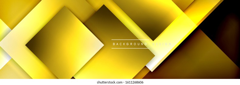 Square shapes composition geometric abstract background. 3D shadow effects and fluid gradients. Modern overlapping forms. Vector Illustration For Wallpaper, Banner, Background, Card, Book