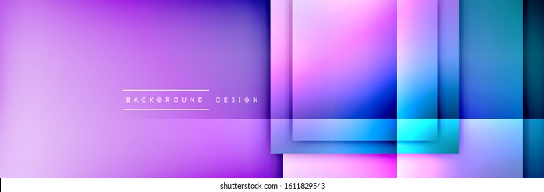 Square shapes composition geometric abstract background. 3D shadow effects and fluid gradients. Modern overlapping forms. Vector Illustration For Wallpaper, Banner, Background, Card, Book