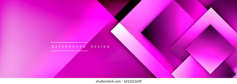 Square shapes composition geometric abstract background. 3D shadow effects and fluid gradients. Modern overlapping forms. Vector Illustration For Wallpaper, Banner, Background, Card, Book