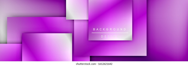 Square shapes composition geometric abstract background. 3D shadow effects and fluid gradients. Modern overlapping forms. Vector Illustration For Wallpaper, Banner, Background, Card, Book