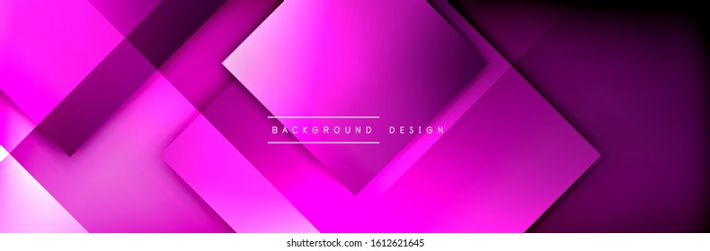 Composición de formas cuadradas fondo abstracto geométrico. efectos de sombra 3D y gradientes de fluido. Formularios superpuestos modernos. Ilustración vectorial para papel de escritorio, pancarta, fondo, tarjeta, libro