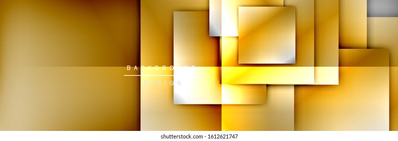 Square shapes composition geometric abstract background. 3D shadow effects and fluid gradients. Modern overlapping forms. Vector Illustration For Wallpaper, Banner, Background, Card, Book