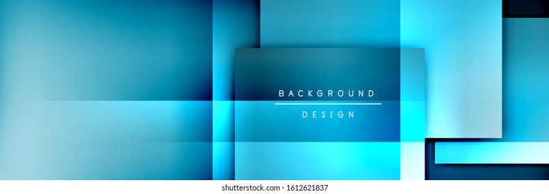 Square shapes composition geometric abstract background. 3D shadow effects and fluid gradients. Modern overlapping forms. Vector Illustration For Wallpaper, Banner, Background, Card, Book