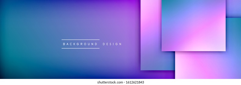 Square shapes composition geometric abstract background. 3D shadow effects and fluid gradients. Modern overlapping forms. Vector Illustration For Wallpaper, Banner, Background, Card, Book