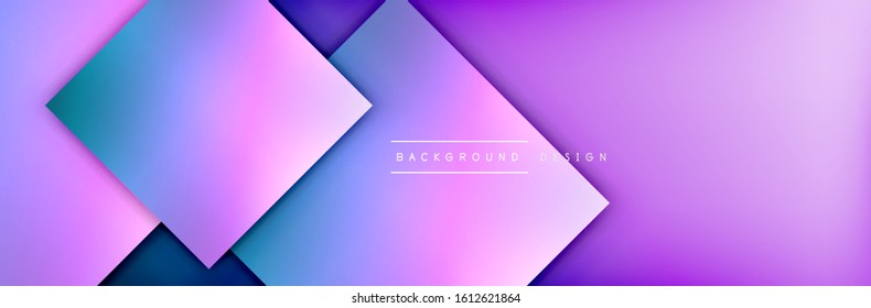 Square shapes composition geometric abstract background. 3D shadow effects and fluid gradients. Modern overlapping forms. Vector Illustration For Wallpaper, Banner, Background, Card, Book