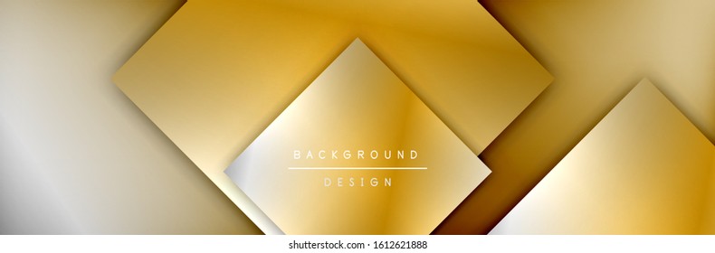 Composición de formas cuadradas fondo abstracto geométrico. efectos de sombra 3D y gradientes de fluido. Formularios superpuestos modernos. Ilustración vectorial para papel de escritorio, pancarta, fondo, tarjeta, libro