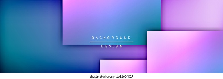 Square shapes composition geometric abstract background. 3D shadow effects and fluid gradients. Modern overlapping forms. Vector Illustration For Wallpaper, Banner, Background, Card, Book