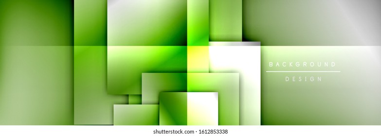 Square shapes composition geometric abstract background. 3D shadow effects and fluid gradients. Modern overlapping forms. Vector Illustration For Wallpaper, Banner, Background, Card, Book