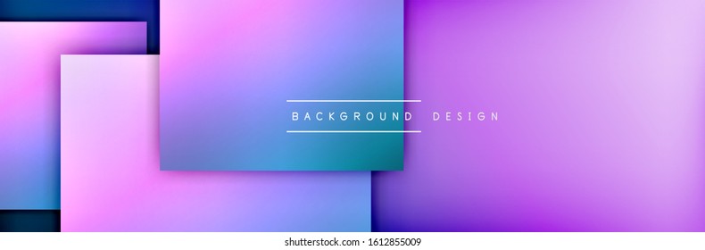 Square shapes composition geometric abstract background. 3D shadow effects and fluid gradients. Modern overlapping forms. Vector Illustration For Wallpaper, Banner, Background, Card, Book