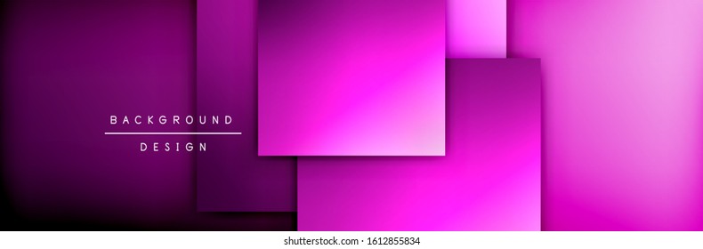 Square shapes composition geometric abstract background. 3D shadow effects and fluid gradients. Modern overlapping forms. Vector Illustration For Wallpaper, Banner, Background, Card, Book