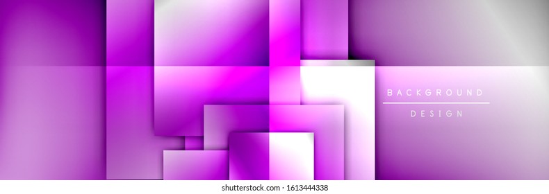 Square shapes composition geometric abstract background. 3D shadow effects and fluid gradients. Modern overlapping forms. Vector Illustration For Wallpaper, Banner, Background, Card, Book