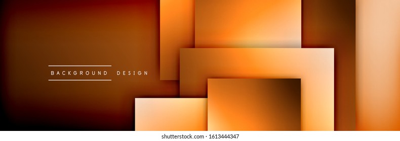 Square shapes composition geometric abstract background. 3D shadow effects and fluid gradients. Modern overlapping forms. Vector Illustration For Wallpaper, Banner, Background, Card, Book