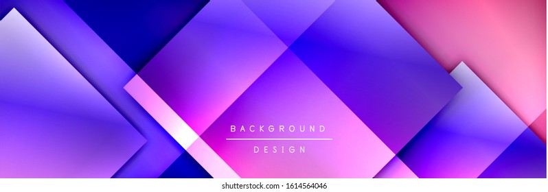 Square shapes composition geometric abstract background. 3D shadow effects and fluid gradients. Modern overlapping forms. Vector Illustration For Wallpaper, Banner, Background, Card, Book