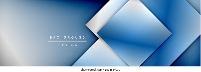 Composición de formas cuadradas fondo abstracto geométrico. efectos de sombra 3D y gradientes de fluido. Formularios superpuestos modernos. Ilustración vectorial para papel de escritorio, pancarta, fondo, tarjeta, libro