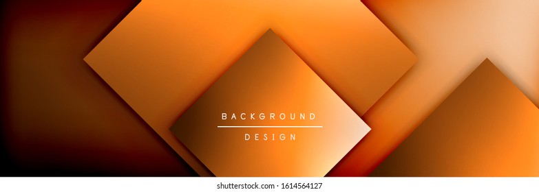Composición de formas cuadradas fondo abstracto geométrico. efectos de sombra 3D y gradientes de fluido. Formularios superpuestos modernos. Ilustración vectorial para papel de escritorio, pancarta, fondo, tarjeta, libro