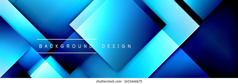 Composición de formas cuadradas fondo abstracto geométrico. efectos de sombra 3D y gradientes de fluido. Formularios superpuestos modernos. Ilustración vectorial para papel de escritorio, pancarta, fondo, tarjeta, libro