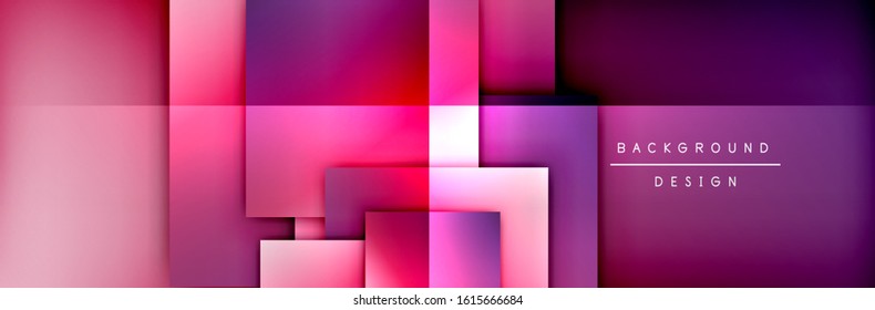 Square shapes composition geometric abstract background. 3D shadow effects and fluid gradients. Modern overlapping forms. Vector Illustration For Wallpaper, Banner, Background, Card, Book