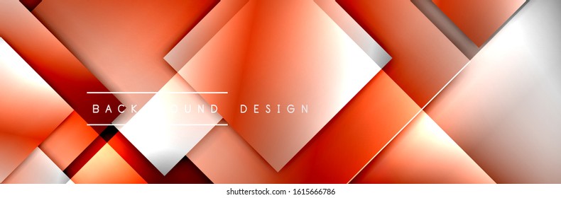 Composición de formas cuadradas fondo abstracto geométrico. efectos de sombra 3D y gradientes de fluido. Formularios superpuestos modernos. Ilustración vectorial para papel de escritorio, pancarta, fondo, tarjeta, libro