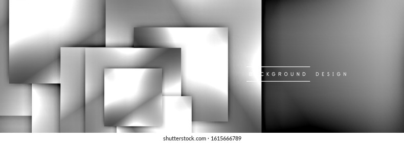 Square shapes composition geometric abstract background. 3D shadow effects and fluid gradients. Modern overlapping forms. Vector Illustration For Wallpaper, Banner, Background, Card, Book