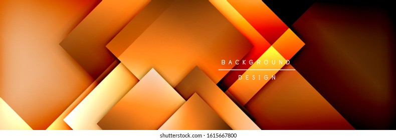 Square shapes composition geometric abstract background. 3D shadow effects and fluid gradients. Modern overlapping forms. Vector Illustration For Wallpaper, Banner, Background, Card, Book