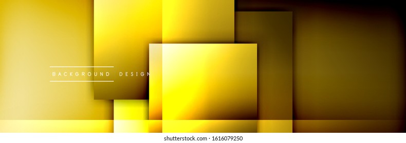 Square shapes composition geometric abstract background. 3D shadow effects and fluid gradients. Modern overlapping forms. Vector Illustration For Wallpaper, Banner, Background, Card, Book