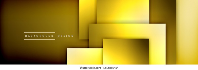 Square shapes composition geometric abstract background. 3D shadow effects and fluid gradients. Modern overlapping forms. Vector Illustration For Wallpaper, Banner, Background, Card, Book