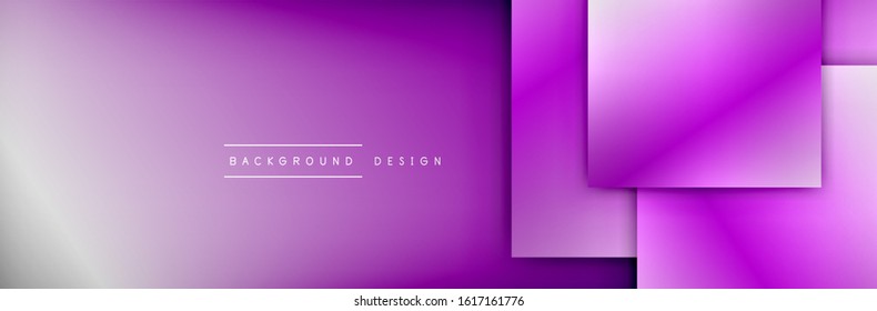 Composición de formas cuadradas fondo abstracto geométrico. efectos de sombra 3D y gradientes de fluido. Formularios superpuestos modernos. Ilustración vectorial para papel de escritorio, pancarta, fondo, tarjeta, libro