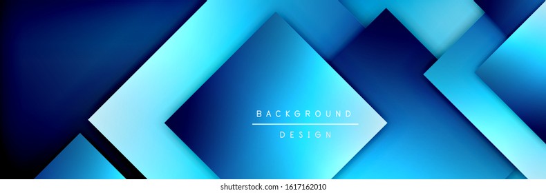 Square shapes composition geometric abstract background. 3D shadow effects and fluid gradients. Modern overlapping forms. Vector Illustration For Wallpaper, Banner, Background, Card, Book