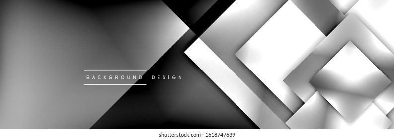 Composición de formas cuadradas fondo abstracto geométrico. efectos de sombra 3D y gradientes de fluido. Formularios superpuestos modernos. Ilustración vectorial para papel de escritorio, pancarta, fondo, tarjeta, libro