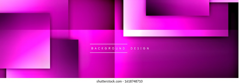 Square shapes composition geometric abstract background. 3D shadow effects and fluid gradients. Modern overlapping forms. Vector Illustration For Wallpaper, Banner, Background, Card, Book