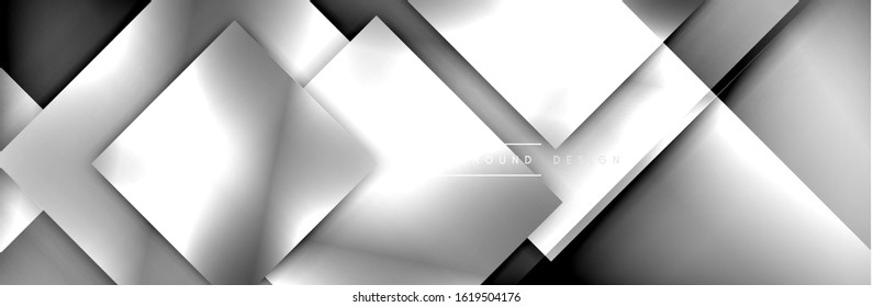 Composición de formas cuadradas fondo abstracto geométrico. efectos de sombra 3D y gradientes de fluido. Formularios superpuestos modernos. Ilustración vectorial para papel de escritorio, pancarta, fondo, tarjeta, libro