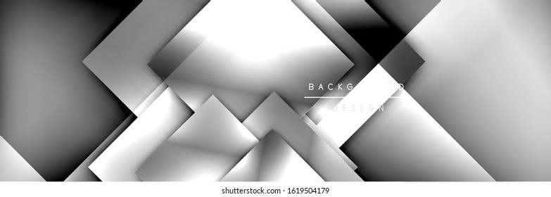 Square shapes composition geometric abstract background. 3D shadow effects and fluid gradients. Modern overlapping forms. Vector Illustration For Wallpaper, Banner, Background, Card, Book