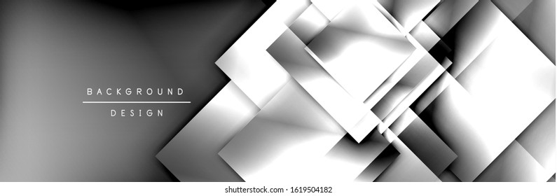 Square shapes composition geometric abstract background. 3D shadow effects and fluid gradients. Modern overlapping forms. Vector Illustration For Wallpaper, Banner, Background, Card, Book