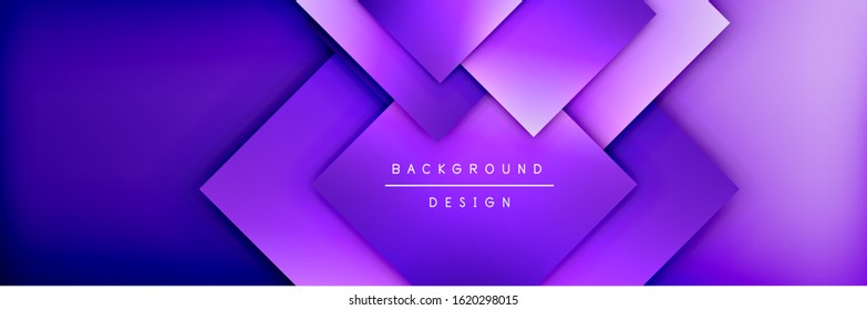 Square shapes composition geometric abstract background. 3D shadow effects and fluid gradients. Modern overlapping forms. Vector Illustration For Wallpaper, Banner, Background, Card, Book
