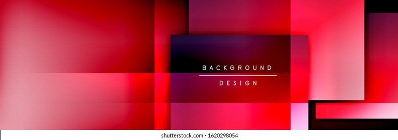 Square shapes composition geometric abstract background. 3D shadow effects and fluid gradients. Modern overlapping forms. Vector Illustration For Wallpaper, Banner, Background, Card, Book