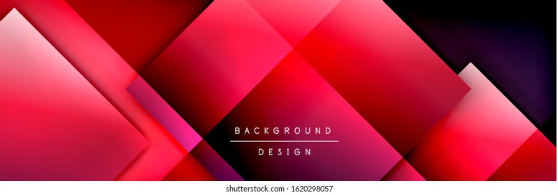 Square shapes composition geometric abstract background. 3D shadow effects and fluid gradients. Modern overlapping forms. Vector Illustration For Wallpaper, Banner, Background, Card, Book