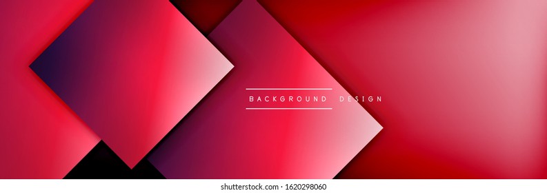 Square shapes composition geometric abstract background. 3D shadow effects and fluid gradients. Modern overlapping forms. Vector Illustration For Wallpaper, Banner, Background, Card, Book