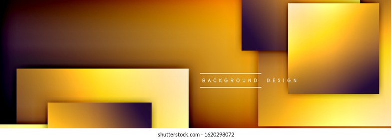 Square shapes composition geometric abstract background. 3D shadow effects and fluid gradients. Modern overlapping forms. Vector Illustration For Wallpaper, Banner, Background, Card, Book