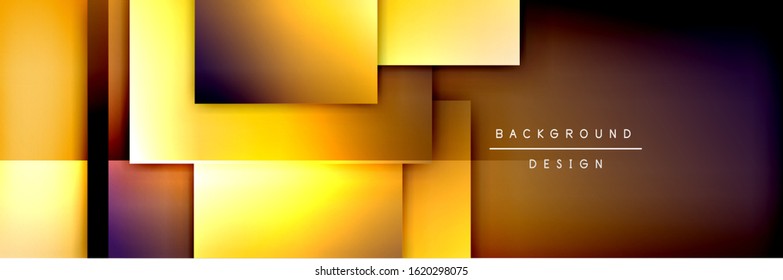 Square shapes composition geometric abstract background. 3D shadow effects and fluid gradients. Modern overlapping forms. Vector Illustration For Wallpaper, Banner, Background, Card, Book