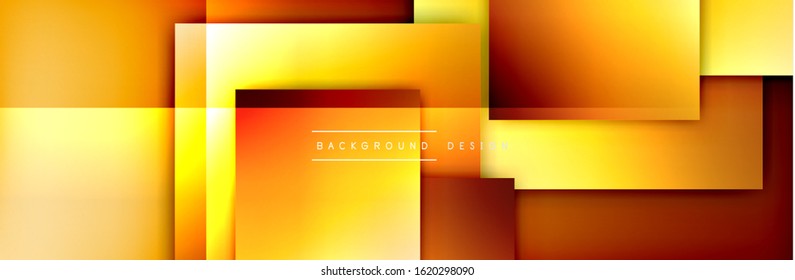 Fundo abstrato geométrico de composição de formas quadradas. efeitos de sombra 3D e gradientes de fluido. Formas modernas sobrepostas. Ilustração De Vetor Para Papel De Parede, Banner, Plano De Fundo, Cartão, Livro