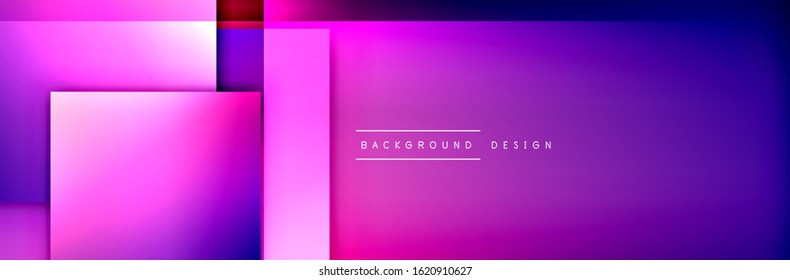 Square shapes composition geometric abstract background. 3D shadow effects and fluid gradients. Modern overlapping forms. Vector Illustration For Wallpaper, Banner, Background, Card, Book