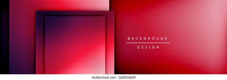 Square shapes composition geometric abstract background. 3D shadow effects and fluid gradients. Modern overlapping forms. Vector Illustration For Wallpaper, Banner, Background, Card, Book