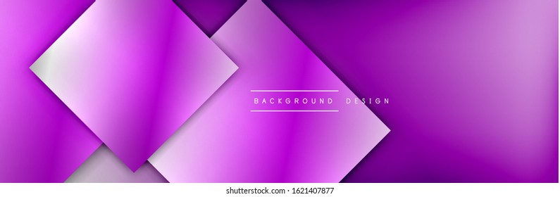 Square shapes composition geometric abstract background. 3D shadow effects and fluid gradients. Modern overlapping forms. Vector Illustration For Wallpaper, Banner, Background, Card, Book