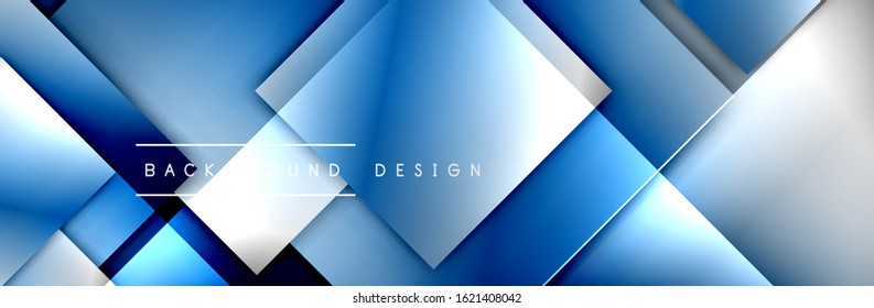 Square shapes composition geometric abstract background. 3D shadow effects and fluid gradients. Modern overlapping forms. Vector Illustration For Wallpaper, Banner, Background, Card, Book