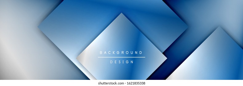 Square shapes composition geometric abstract background. 3D shadow effects and fluid gradients. Modern overlapping forms. Vector Illustration For Wallpaper, Banner, Background, Card, Book