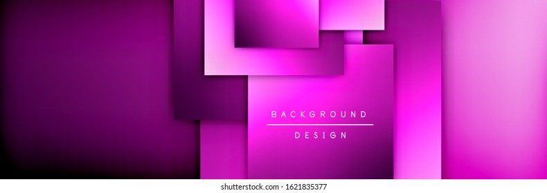 Composición de formas cuadradas fondo abstracto geométrico. efectos de sombra 3D y gradientes de fluido. Formularios superpuestos modernos. Ilustración vectorial para papel de escritorio, pancarta, fondo, tarjeta, libro