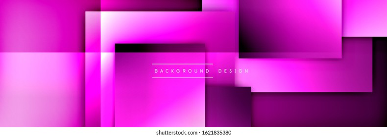 Square shapes composition geometric abstract background. 3D shadow effects and fluid gradients. Modern overlapping forms. Vector Illustration For Wallpaper, Banner, Background, Card, Book