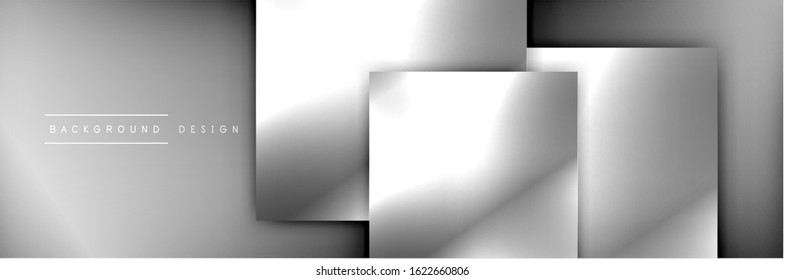 Square shapes composition geometric abstract background. 3D shadow effects and fluid gradients. Modern overlapping forms. Vector Illustration For Wallpaper, Banner, Background, Card, Book